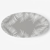ホワイトパームズオンシルバートロピカルテーマ紙プレート ペーパープレート (アングル)