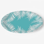ホワイトパームズオンターコイズトロピカル紙プレート ペーパープレート (アングル)