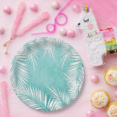 ホワイトパームズオンターコイズ海トロピカルプレート ペーパープレート (パーティー)