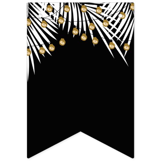 ホワイトパームズ金ゴールドライトオンブラックおめでとうグラード バンティングフラッグ (第1の旗)