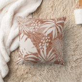 ホワイトパームリーフパターンバラトープ クッション (ブランケット)