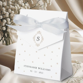 ホワイトパールのブライダルシャワーフェイバーボックス フェイバーボックス