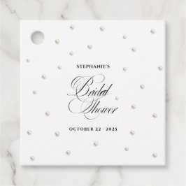 ホワイトパールのブライダルシャワー フェイバータグ