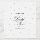 ホワイトパールのブライダルシャワー ワインラベル (シングルラベル)