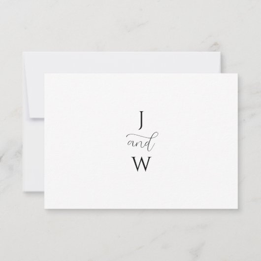 ホワイトパールウェディングRSVPカード 出欠カード (裏面)