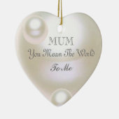 ホワイトパールエフェクト編集可能な母の日 セラミックオーナメント (右)