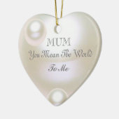 ホワイトパールエフェクト編集可能な母の日 セラミックオーナメント (左)