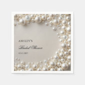 ホワイトパールエレガントブライダルシャワー スタンダードカクテルナプキン (正面)