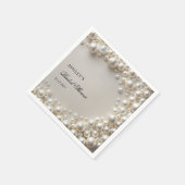 ホワイトパールエレガントブライダルシャワー スタンダードカクテルナプキン (角)