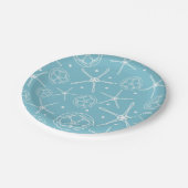 ホワイトパールスターフィッシュエレガントウェディングブライダルシャワー ペーパープレート (アングル)