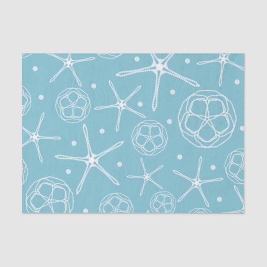 ホワイトパールスターフィッシュエレガントウェディング ブライズシャワー 薄葉紙 (正面)