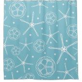 ホワイトパールスターフィッシュクラエレガントシービーチ シャワーカーテン (正面)