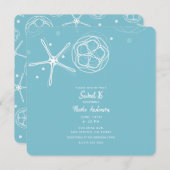 ホワイトパールスターフィッシュスウィート16パーティー 招待状 (正面/裏面)