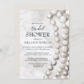 ホワイトパールズブルーブライダルシャワー 招待状 (正面/裏面)