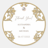 ホワイトパールビクトリアンヴィンテージ結婚式 ラウンドシール (正面)