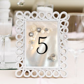 ホワイトパールフェイクボタンとダイヤモンドボタン テーブルナンバー