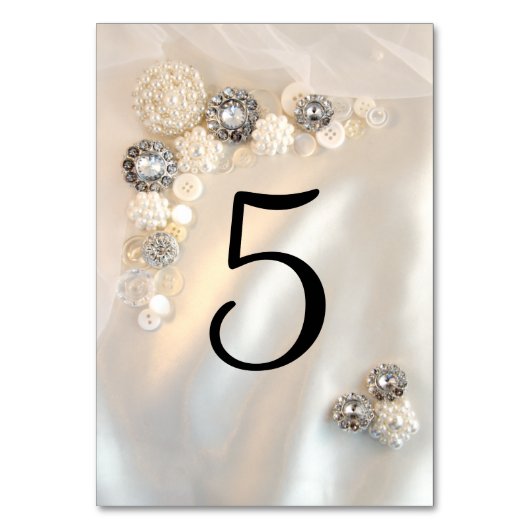 ホワイトパールフェイクボタンとダイヤモンドボタン テーブルナンバー (裏面)