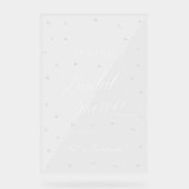 ホワイトパールブライダルシャワーウェルカムアクリルサイン アクリルサイン (正面)