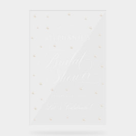 ホワイトパールブライダルシャワーウェルカムアクリルサイン アクリルサイン