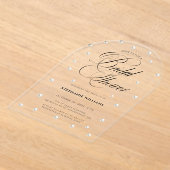 ホワイトパールブライダルシャワー アクリル招待状 (レイダウン)