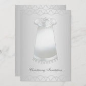 ホワイトパールホワイトガウンホワイト《キリスト教》洗礼式や命名式 招待状 (正面/裏面)