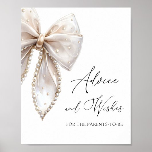 ホワイトパールボウアドバイスと新しい両親への願い ポスター (正面)