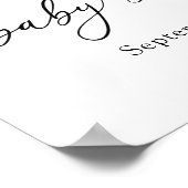 ホワイトパールボウガールベビーシャワーウェルカム ポスター (角)