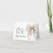 ホワイトパールボウベビーシャワーサンキューカード サンキューカード (正面)