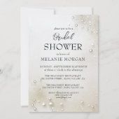 ホワイトパールミニマルブライダルシャワー 招待状 (正面)