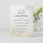 ホワイトパールミニマルブライダルシャワー 招待状 (スタンド正面)