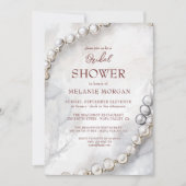 ホワイトパールモダンブライダルシャワー 招待状 (正面)