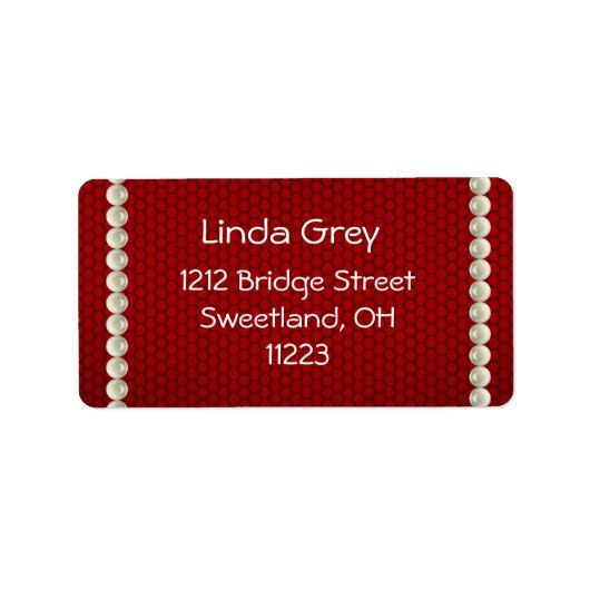 ホワイトパールレッド住所 シール (正面)