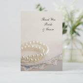 ホワイトパールヴィンテージブルー結婚レースありがとう サンキューカード (スタンド正面)