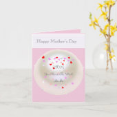 ホワイトパール効果編集可能マザーの日 カード (黄色い花)