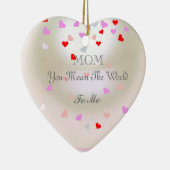 ホワイトパール効果編集可能マザーの日 セラミックオーナメント (右)
