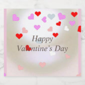 ホワイトパール効果(ハート) スパークリングワインラベル (シングルラベル)