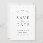 ホワイトパール結婚式の日付を保存 招待状 (正面)