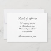 ホワイトパール結婚式の日付を保存 招待状 (裏面)