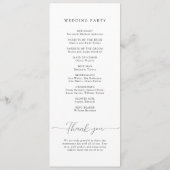 ホワイトパール結婚式 プログラム (裏面)