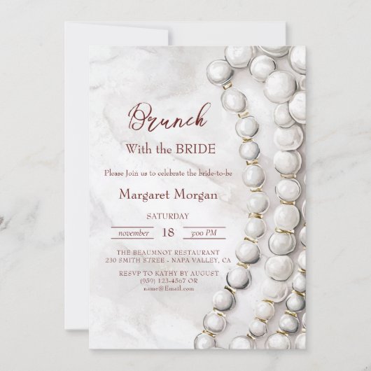 ホワイトパール レッド ブランシュ with ブライド 招待状 (正面)