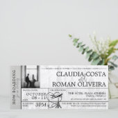 ホワイトパ結婚リズボーディングパス招待状 (スタンド正面)