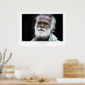 ホワイトヒゲプリント ポスター (キッチン)