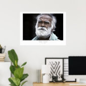 ホワイトヒゲプリント ポスター (ホームオフィス)