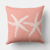 ホワイトヒトサーモンピンクオレンジビーチ綿 クッション (裏面)