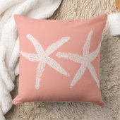 ホワイトヒトサーモンピンクオレンジビーチ綿 クッション (ブランケット)