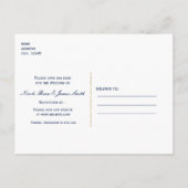 ホワイトヒトスターフィッシュブルービーチ結婚式保存日 案内ポストカード (裏面)