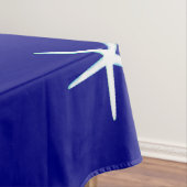 ホワイトヒトデパターンズネービーブルーカスタム航海の テーブルクロス (インサイチュ)