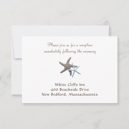 ホワイトヒトデビーチ結婚式披露宴カード 招待状 (正面)