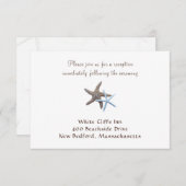 ホワイトヒトデビーチ結婚式披露宴カード 招待状 (正面/裏面)