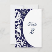 ホワイトヒトデ海軍ブルービーチテーブル番号 招待状 (裏面)